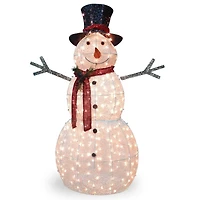 60" Crystal Snowman Decoration, Warm White LED Lights