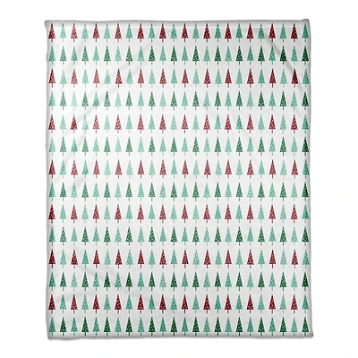 Simple Christmas Trees Throw Blanket