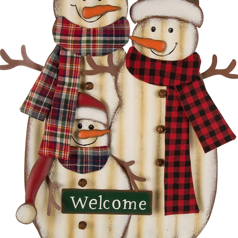 Glitzhome® 30" Metal Christmas Snowman Family Yard Stake