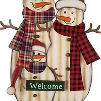 Glitzhome® 30" Metal Christmas Snowman Family Yard Stake