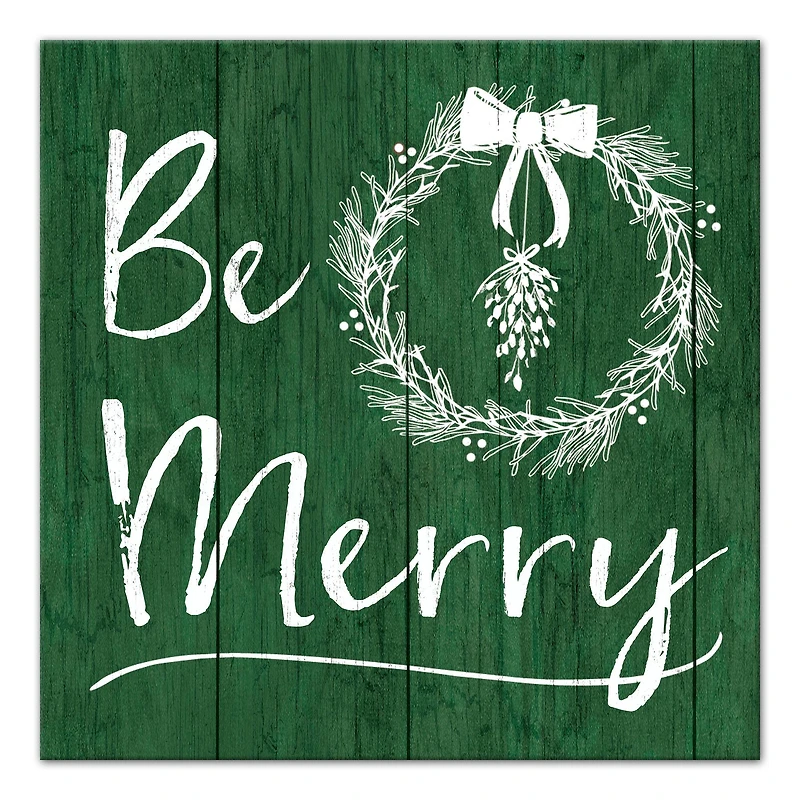 16” x 16” Be Merry Canvas Wall Art