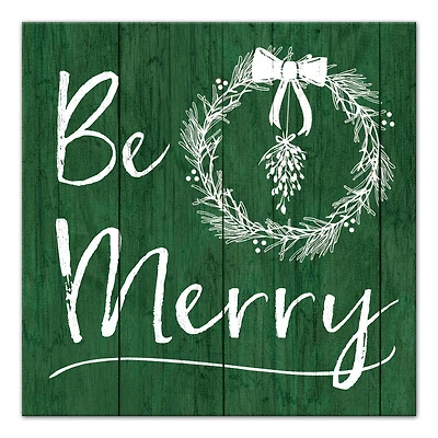 16” x 16” Be Merry Canvas Wall Art