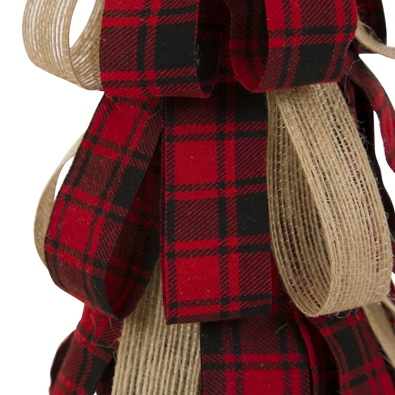 Glitzhome® 17" Plaid Fabric Tabletop Christmas Tree