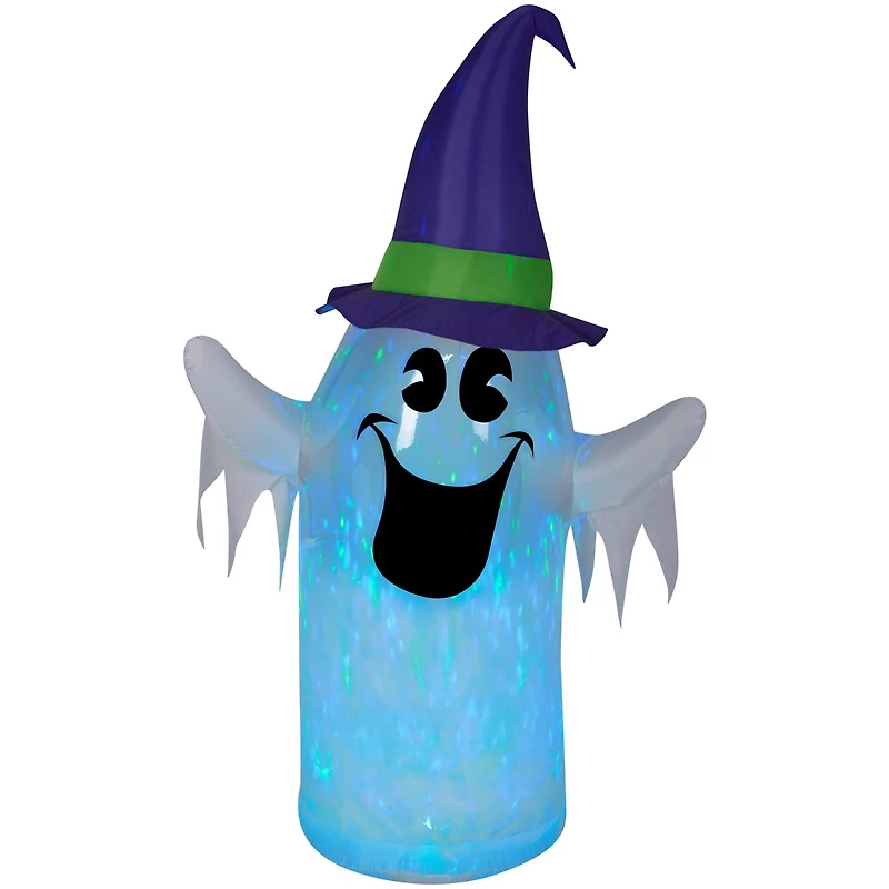 6ft. Airblown® Inflatable Halloween Kaleidoscope Projection Ghost with Witch Hat