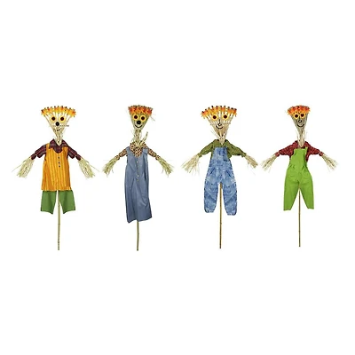 6ft. Broom Head Scarecrow Autumn Halloween Decorations, 12 Pack