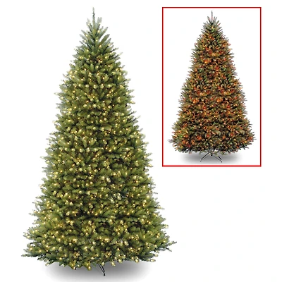 12ft. Prelit Dunhill® PowerConnect™ Fir Artificial Christmas Tree, Dual Color® LED Lights