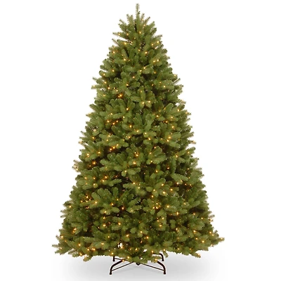 9 ft. Pre-Lit Feel Real® Newberry® Spruce Hinged Artificial Christmas Tree, Dual Color® LED Lights