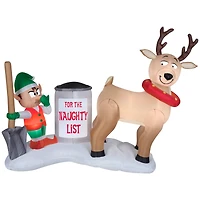 5ft. Airblown® Inflatable Christmas Reindeer Clean Up Scene