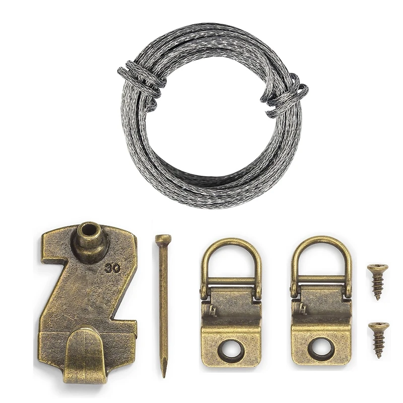 Canvas Flat Mount Wire D-Ring Hanger Kit, 25lb.