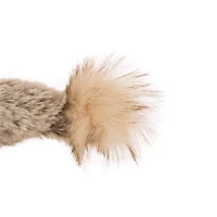 Glitzhome® 12" Christmas Light Brown Faux Fur Santa Figurine