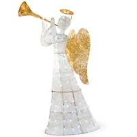 60" Crystal Angel Decoration, White LED Lights