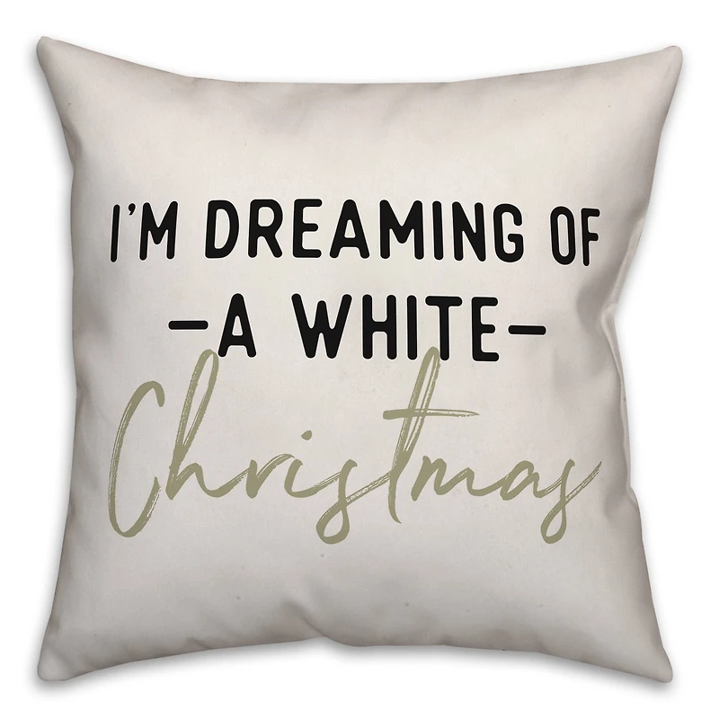 Designs Direct I'm Dreaming of a White Christmas 18x18 Throw Pillow