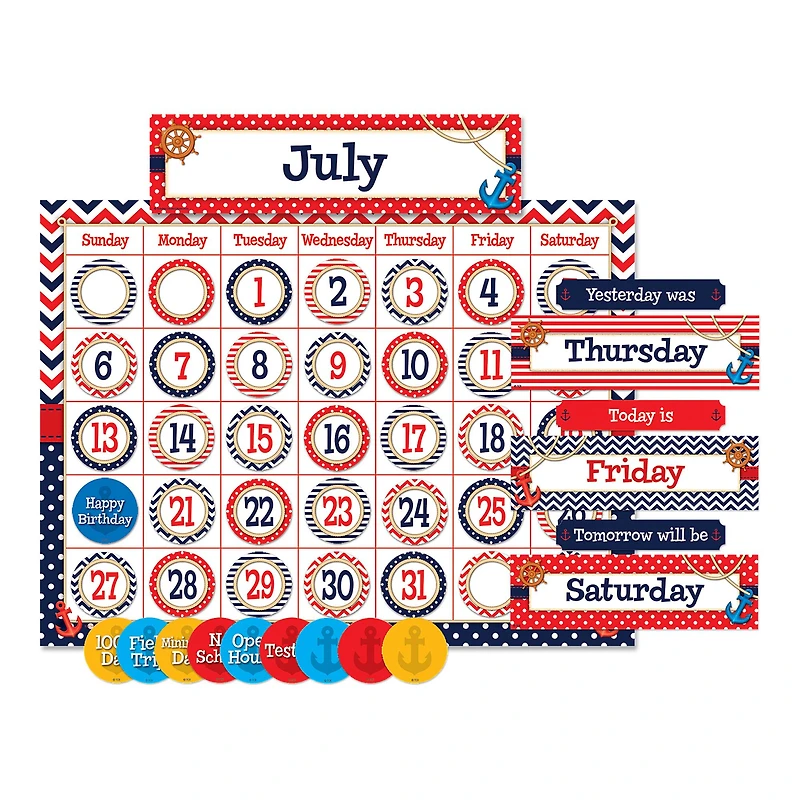 Teacher Created Resources Nautical Calendar Bulletin Board Display Set
