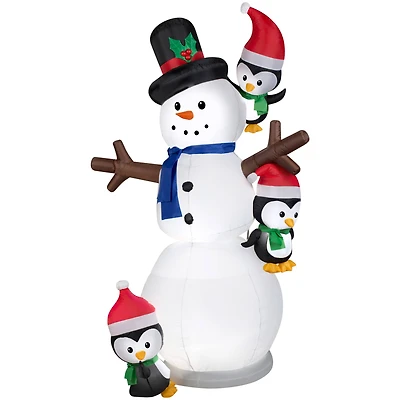 7ft. Airblown® Inflatable Christmas Animated Swaying Snowman with Penguins