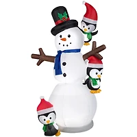 7ft. Airblown® Inflatable Christmas Animated Swaying Snowman with Penguins