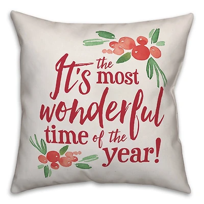 Designs Direct It's The Most Wonderful Time Of The Year! 18x18 Throw Pillow