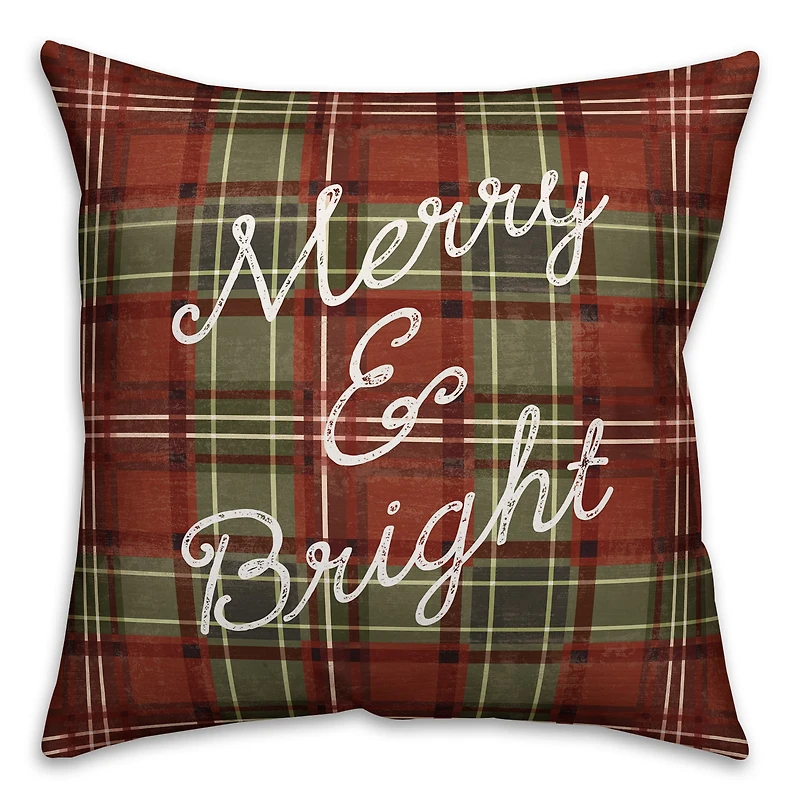 Comfort & Joy, Merry & Bright Throw Pillow