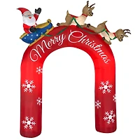9ft. Airblown® Inflatable Christmas Santa in Sleigh with Reindeer