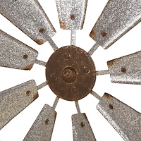Glitzhome® 22" Farmhouse Metal Galvanized Wind Spinner Wall Décor