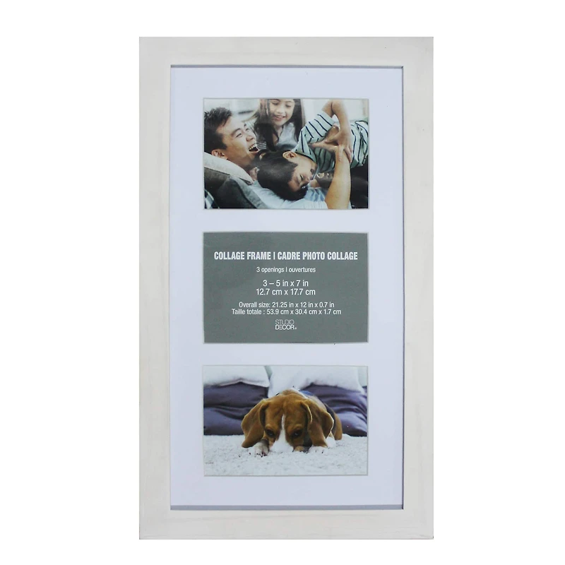 3 Opening 5" x 7" White Collage Frame with Mat by Studio Décor®