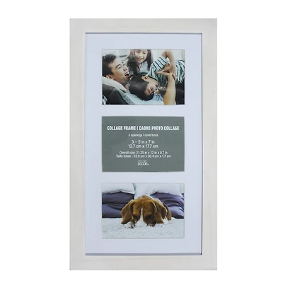 3 Opening 5" x 7" White Collage Frame with Mat by Studio Décor®