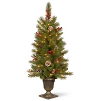 4ft. Pre-Lit Feel Real® Bristle Berry Artificial Entrance Christmas Tree, Clear Lights