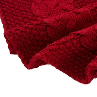Glitzhome® 52" Red Knited Acrylic Christmas Tree Skirt