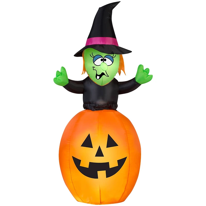 5.5ft. Airblown® Inflatable Halloween Animated Spinning Witch in Pumpkin