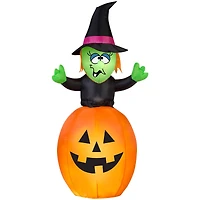 5.5ft. Airblown® Inflatable Halloween Animated Spinning Witch in Pumpkin