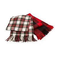 Glitzhome® Red Plaid Woven Throw