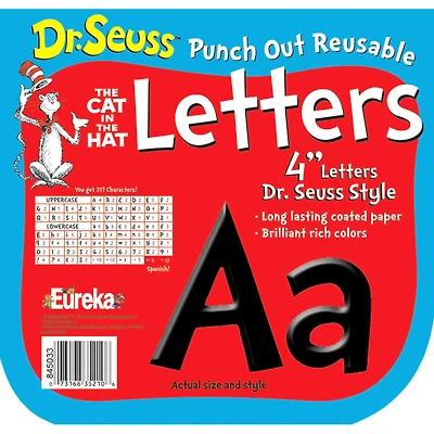 Dr. Seuss™ The Cat in the Hat 4" Black Punch Out Reusable Letters
