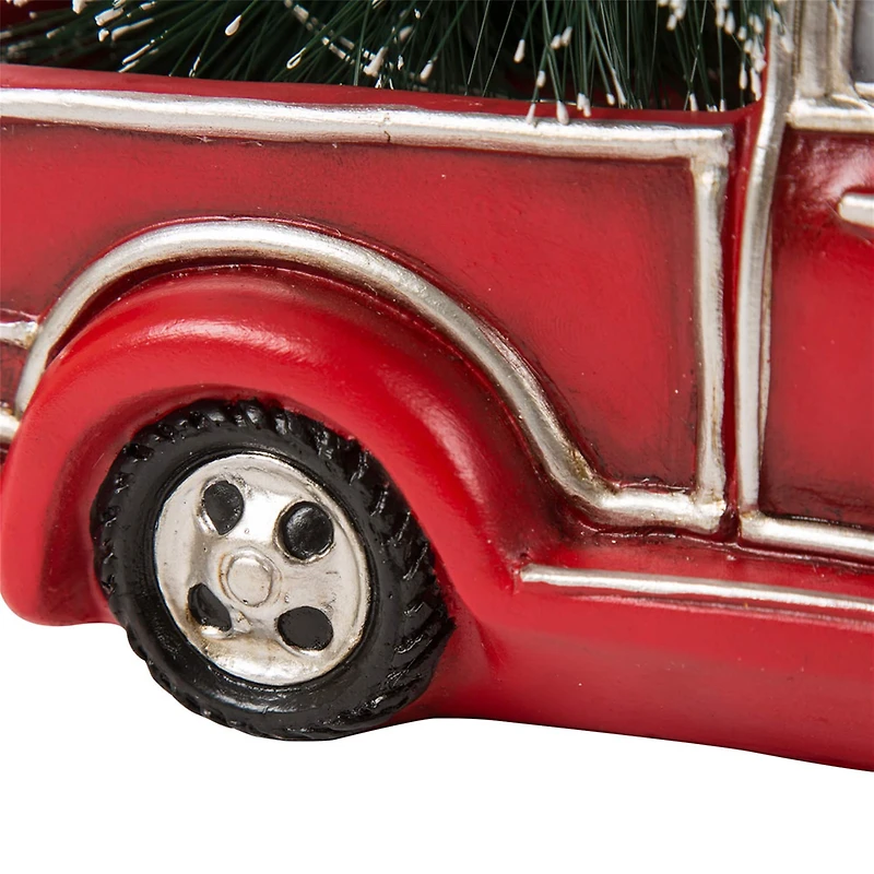 Glitzhome® LED Lighted Red Truck Christmas Table Décor