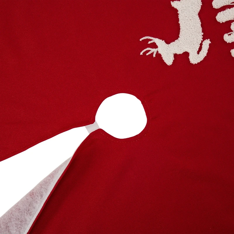 Glitzhome® 48" Merry Christmas Fabric Christmas Tree Skirt