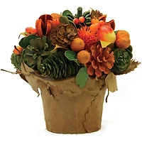 Pinecone & Berries Artificial Autumn Harvest Potted Centerpiece