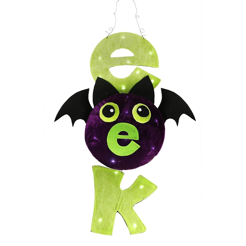 LED-Lighted Hanging Halloween "EEK" Spooky Bat