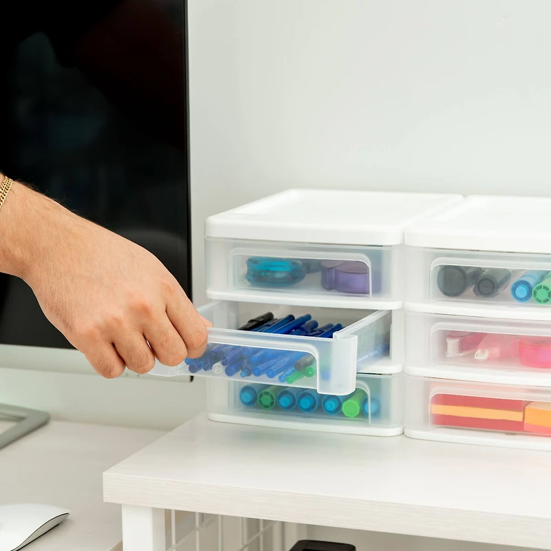 Iris® Compact Desktop 3-Drawer System, 4ct.