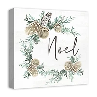 Noel Pine Cone Wreath Canvas Wall Art