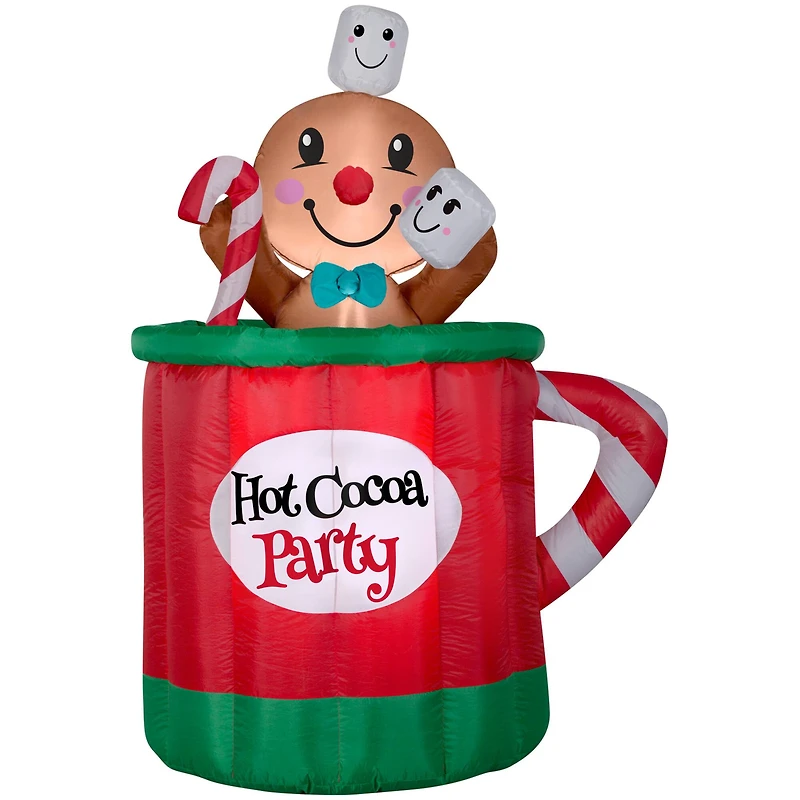 5ft. Airblown® Inflatable Christmas Hot Cocoa Mug & Gingerbread
