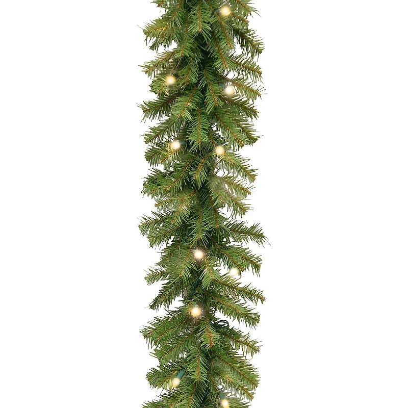 9' x 10" Pre-lit Norwood Fir Artificial Christmas Garland with 50 Battery Operated Dual LED Lights