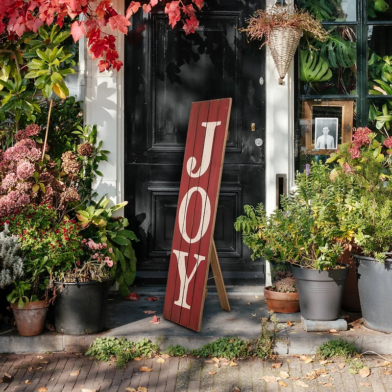 Glitzhome® 42" Joy Christmas Wooden Porch Sign
