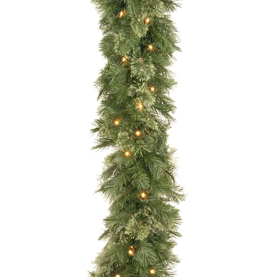 9' x 10" Pre-lit Wispy Willow Artificial Christmas Garland with 50 Clear Lights
