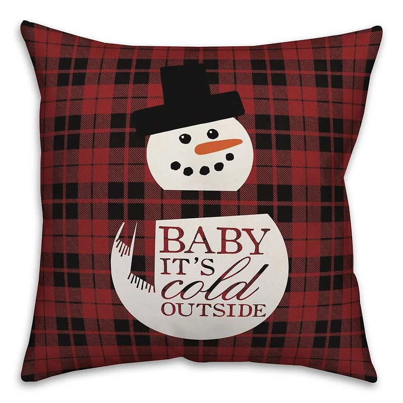 Baby It’s Cold Outside Snowman Throw Pillow