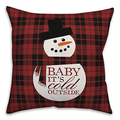 Baby It’s Cold Outside Snowman Throw Pillow