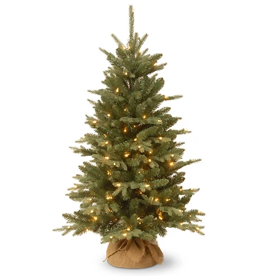 4ft. Pre-Lit Everyday Collection Burlap Artificial Tabletop Christmas Tree, Clear Lights