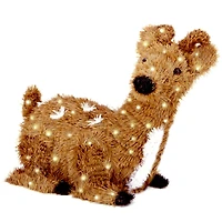 2ft. Brown Resting Reindeer with 100 Clear Lights