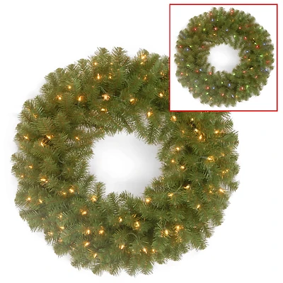 24" North Valley® Spruce Wreath with Dual Color LED Lights