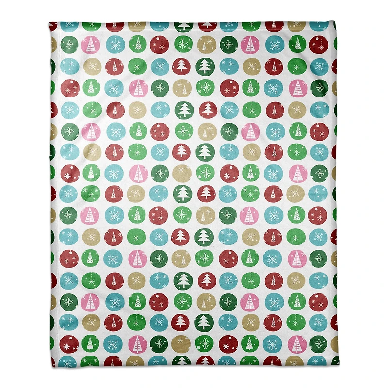 Wintery Polka Dots Throw Blanket