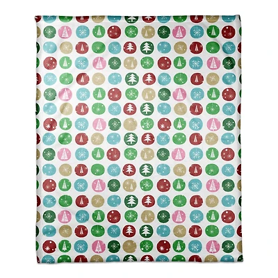 Wintery Polka Dots Throw Blanket