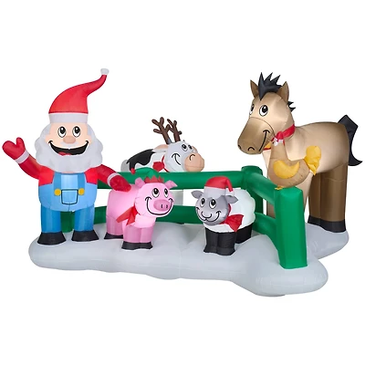 5ft. Airblown® Inflatable Christmas Santa Claus Farm Scene