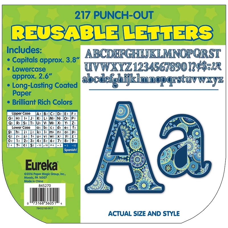 Blue Harmony Circle Punch Out Reusable Letters